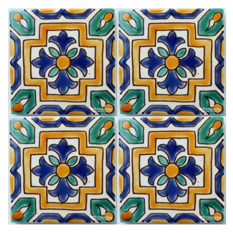 Green And Blue Mediterranean Tiles Spanish Colonial Tile Design