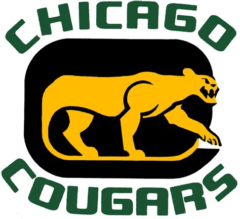 Chicago Cougars Logo Primary Logo World Hockey Association Wha