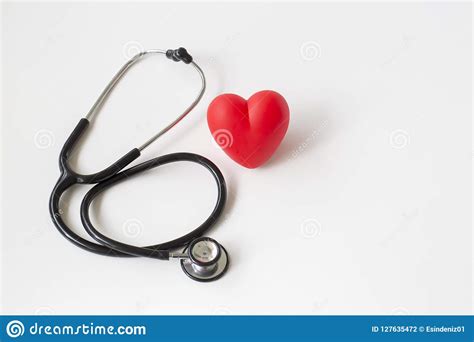 Stethoscope And Red Heart Stock Photo Image Of Heart 127635472