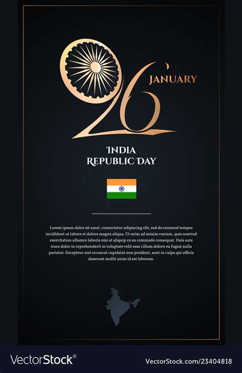 India Republic Day 26 January Design Poster Vector Image
