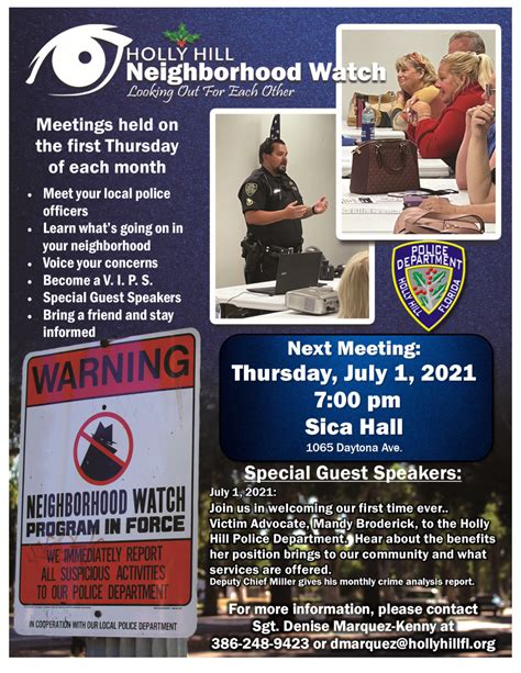 Holly Hill Neighborhood Watch Meeting City Of Holly Hill Florida