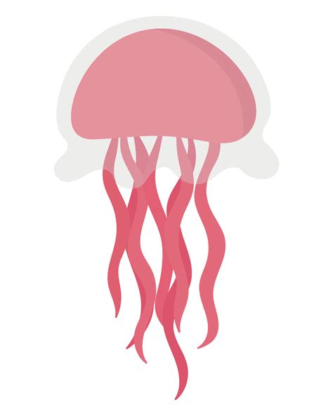 Deep Sea Jellyfish Doodle Flat Clipart All Objects Are Repainted 14848