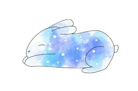Kawaii Cute Bunny Blue Star Space Aesthetic Pastel Tumb
