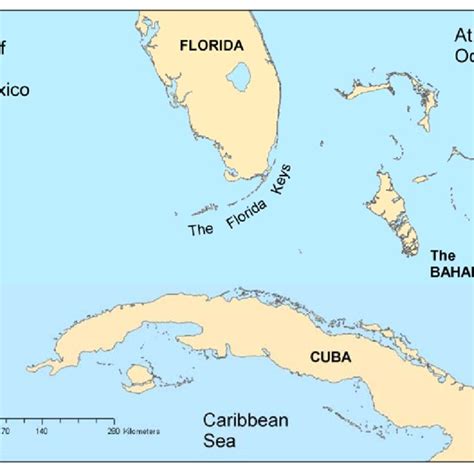 Map Displaying The Straits Of Florida Yucatan Peninsula North Coast