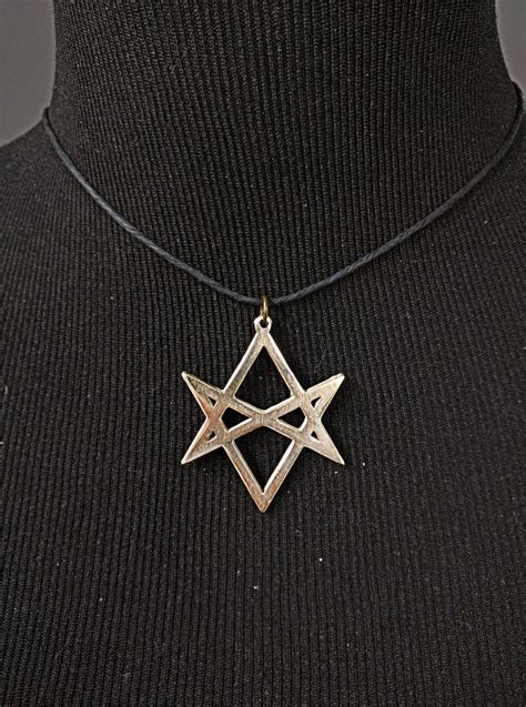 Thelema Unicursal Hexagram Pendant Necklace