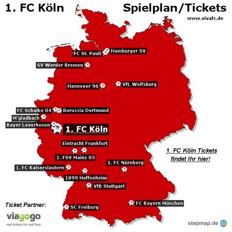 1. FC Köln - Spielplan/Tickets von Viagogo - Landkarte für Deutschland