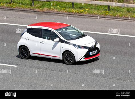 2017 White Toyota Aygo X Press Vvt 998cc Vehicular Traffic Moving