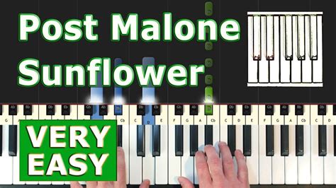 Post Malone Swae Lee Sunflower Very Easy Piano Tutorial Spider