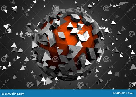 Abstract 3d Rendering Of Low Poly Sphere With Stock Illustration
