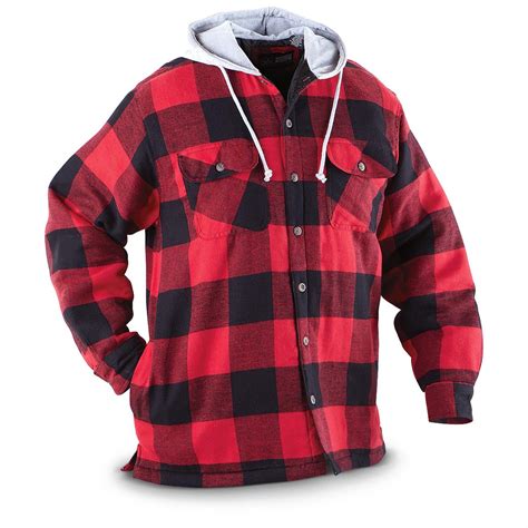 Free return, stylish & trendy teen clothes, register and get 10% off, shop now! Canyon Guide® Quilted Hooded Flannel Shirt - 227339 ...