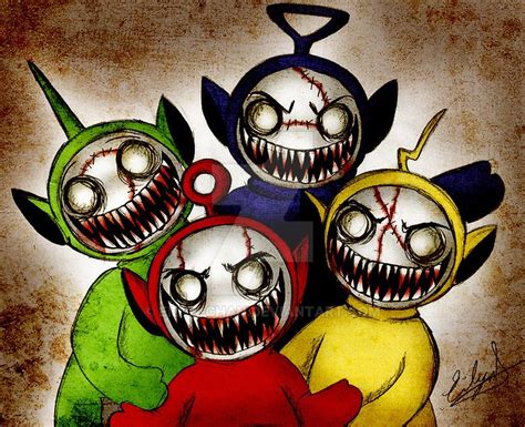 Zombies Teletubbies By Eilyn Chan Creepy Drawings Scary Art Horror