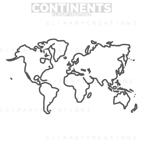 Continents Coloring Clipart Free Clipart Creationz