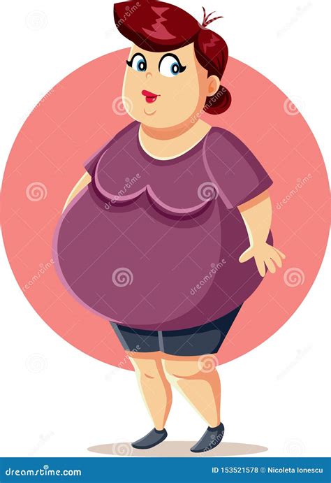 Curvy Plus Size Overweight Woman Vector Cartoon Stock Vector Illustration Of Cute Abdomen