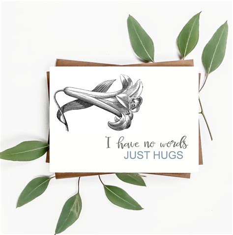 With Sympathy Card No Words Just Hugs Printed On High Etsy Uk