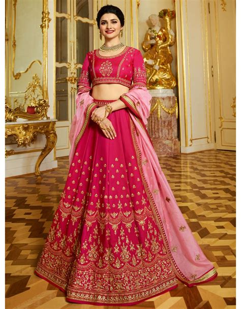 Prachi Desai Rani Pink Embroidered Silk Lehenga Choli Silk Lehenga Indian Fashion Dresses