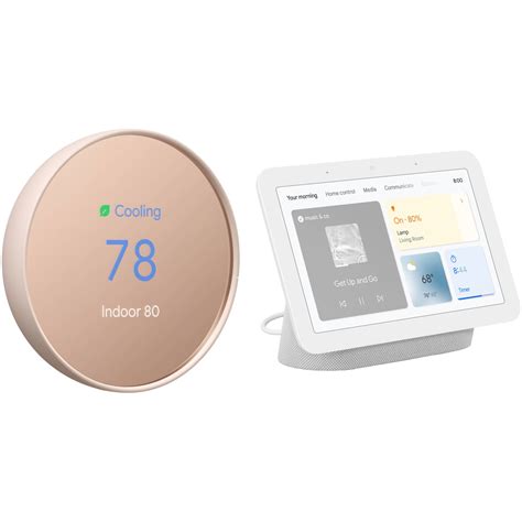 Google Nest Thermostat (Sand) with Nest Hub (2nd Generation,