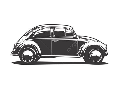Classic Car Vector Black And White Classic Vector Car Antique Png