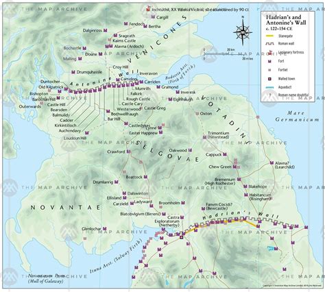A Map Of Hadrians Wall And The Antonine Wall In Roman Britain Rdragonutopia