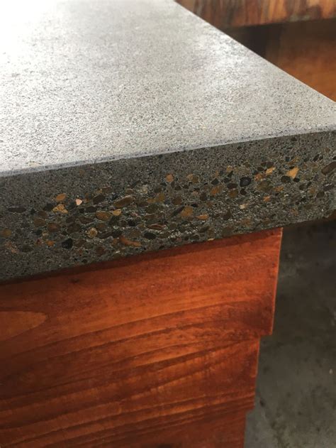 Polished concrete counter top. Polishing the top not only smother the