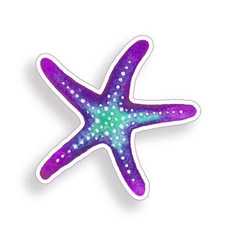 Purple Blue Starfish Sticker Beach Ocean Water Laptop Cup Etsy