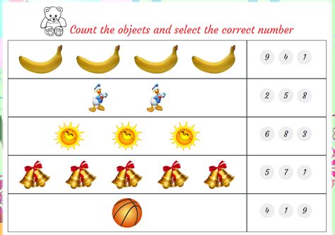 Count The Objects And Circle The Correct Number