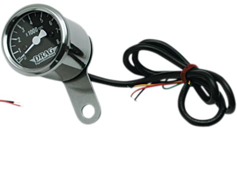 Drag Specialties Black Mini Electronic 1 78 Tachometer For Harley