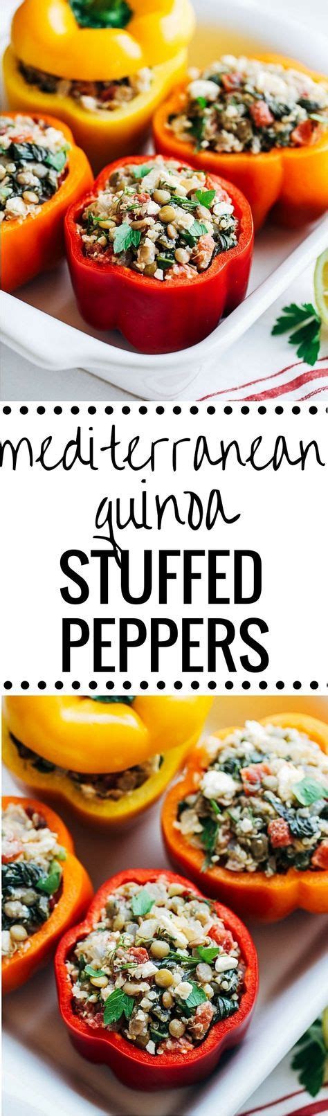 Mediterranean Quinoa Stuffed Peppers Making Thyme For Health Recipe