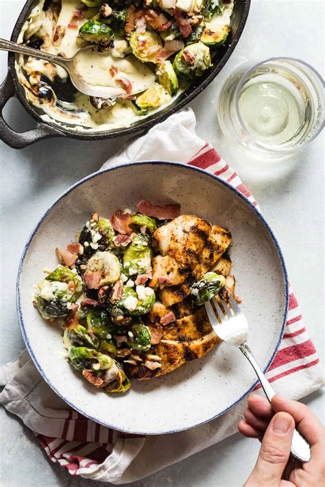 Add the onions and bacon and drizzle with the balsamic reduction. Roasted Brussels Sprouts Gratin with Balsamic and Pecans ...