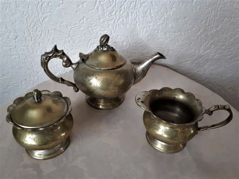 Epns Tea Set 3 Silver Plated Silvered Bronze Europe Catawiki