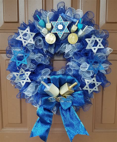 Hanukkah wreath channukkah wreath hanukkah decor hanukkah | Etsy | Hanukkah decorations ...