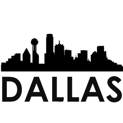 Dallas Skyline Dallas Svg Silhouette Svg Dxf Pdf Png  Etsy