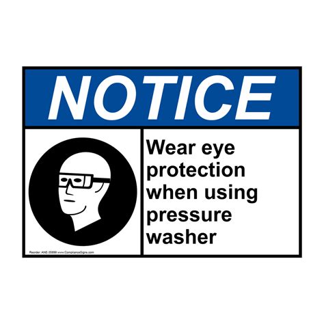 Ansi Safety Glasses Required When Sign With Symbol Ane 35895