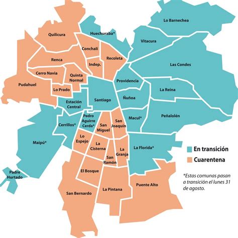 La fase 1 del plan paso a paso, considera una serie de restricciones, entre las que se. Así quedará el Gran Santiago con comunas en cuarentena y ...