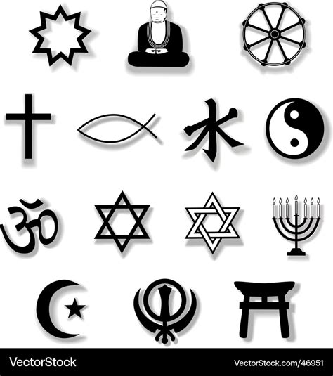 Religion Symbols Royalty Free Vector Image Vectorstock