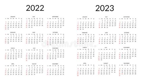 Calendario Para 2022 Y 2023 Ilustración Vectorial Ilustración Del