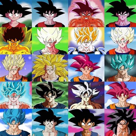 Arriba 91 Foto Goku Y Sus Transformaciones Del 1 Al 20 Mirada Tensa