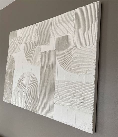 3d Textured Abstract White Beige Canvas Art Textured Wall Etsy Uk Artofit