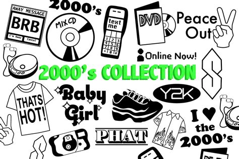 2000s Svg Collection 2000s Clipart Cut Files And Y2k Phrases For