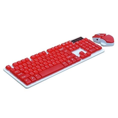 Gtfs 24ghz Portable Cool Red Wireless Keyboard And Mouse Combo Set