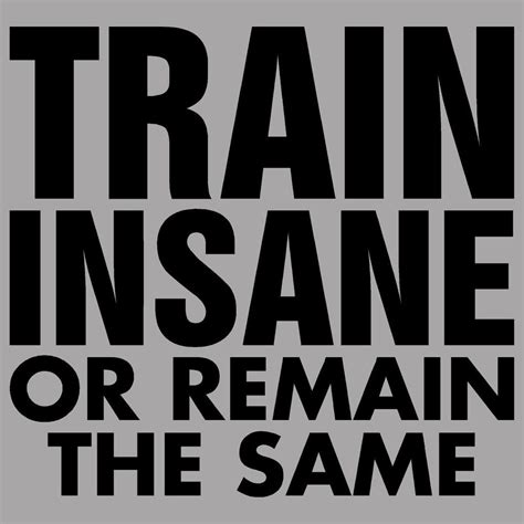 Train Insane or Remain the Same | Train insane or remain 