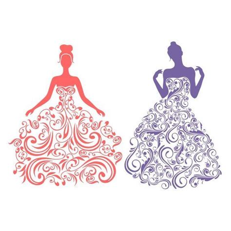 Download Dress Wedding Bride Floral Cuttable Design PNG DXF SVG ...