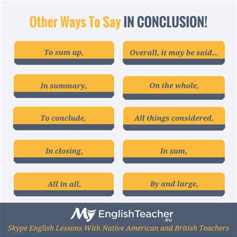 15 Other Ways To Say In Conclusion Synonyms For IN CONCLUSION