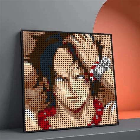 One Pieced Fire Fist Portgas·d· Ace Pixel Mosaic Art Painting Anime