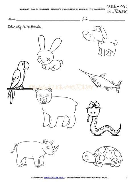 Animal worksheets will get your kindergartener excited about learning! Image result for pet farm and wild animals worksheet ...