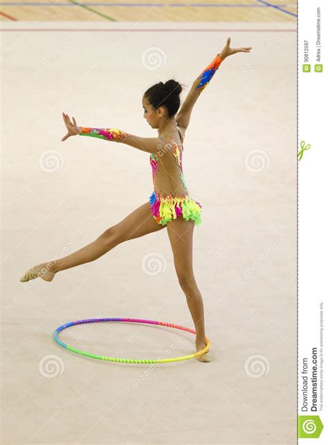 Athlete Performing Her Hoop Routine Editorial Photography Image Of Gymnastic Artistic 90812597
