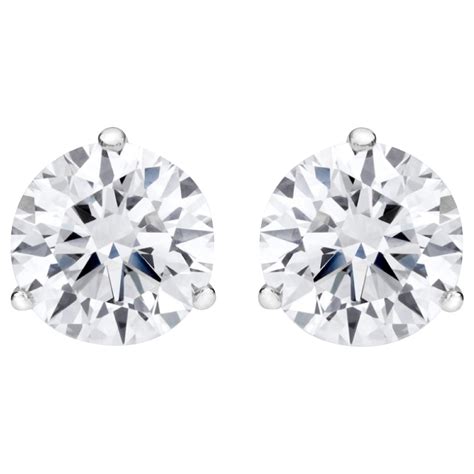 Gia Certified White Gold Round Brilliant Cut Diamond Earrings Ct