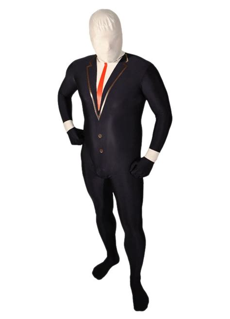 Mens Black Spandex Tuxedo Morphsuit Catsuit 16061742 3999 Superhero Costumes Online