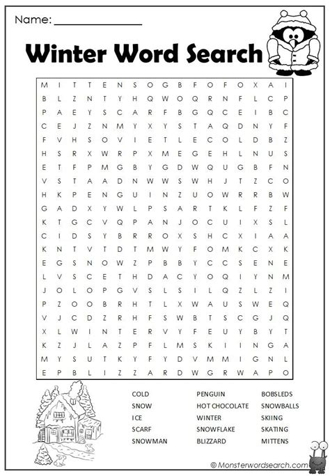 Winter Word Search Winter Words Winter Word Search Holiday Words