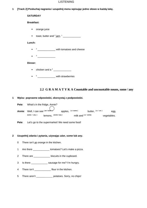 English Class A1+ Testy Klasa 5 Pdf - Test Unit 2 English Class A1+ worksheet