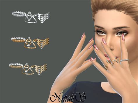 Sims 4 Ccs The Best Natalis Crystal Rings Set Left